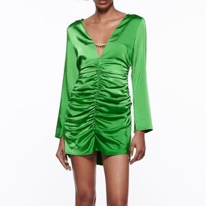 Green Zara dress. worn once. new condition. OG: $35.99 SELLING: $25 + shipping